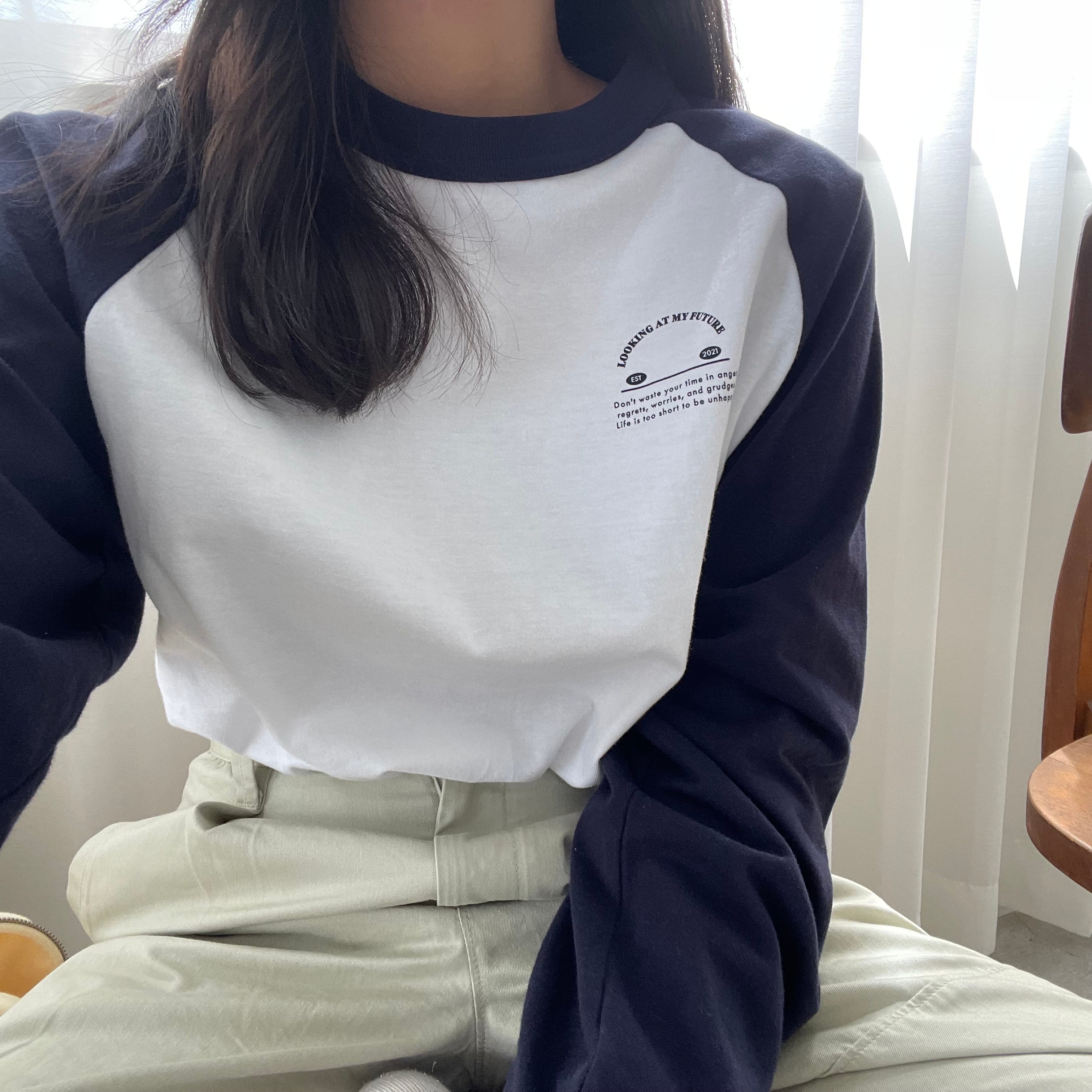 CALEE／3/4 Sleeve raglan t-shirt (七分袖)