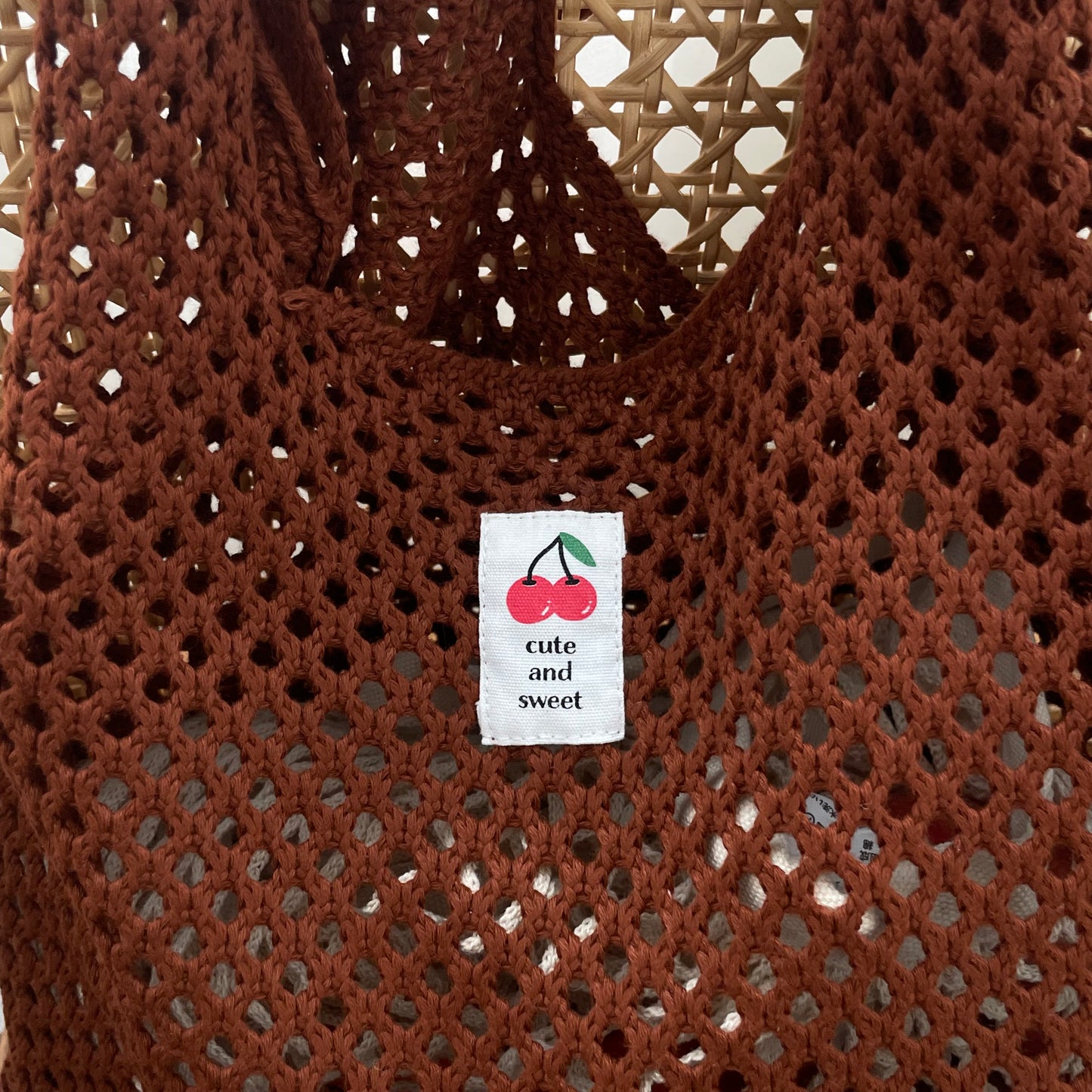 Knitting tote bag(cherry🍒)