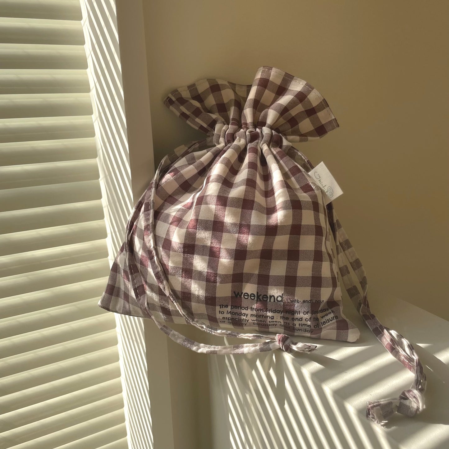Brown Check Pouch