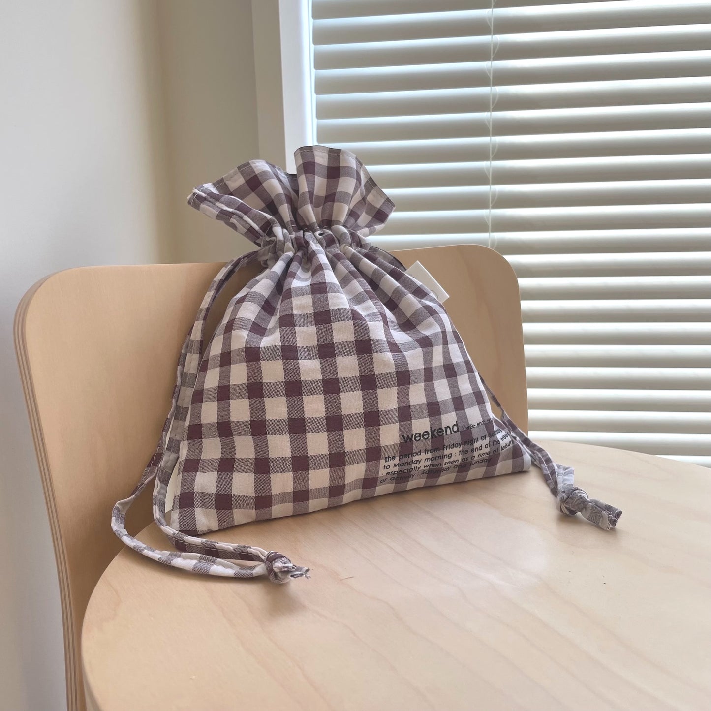 Brown Check Pouch