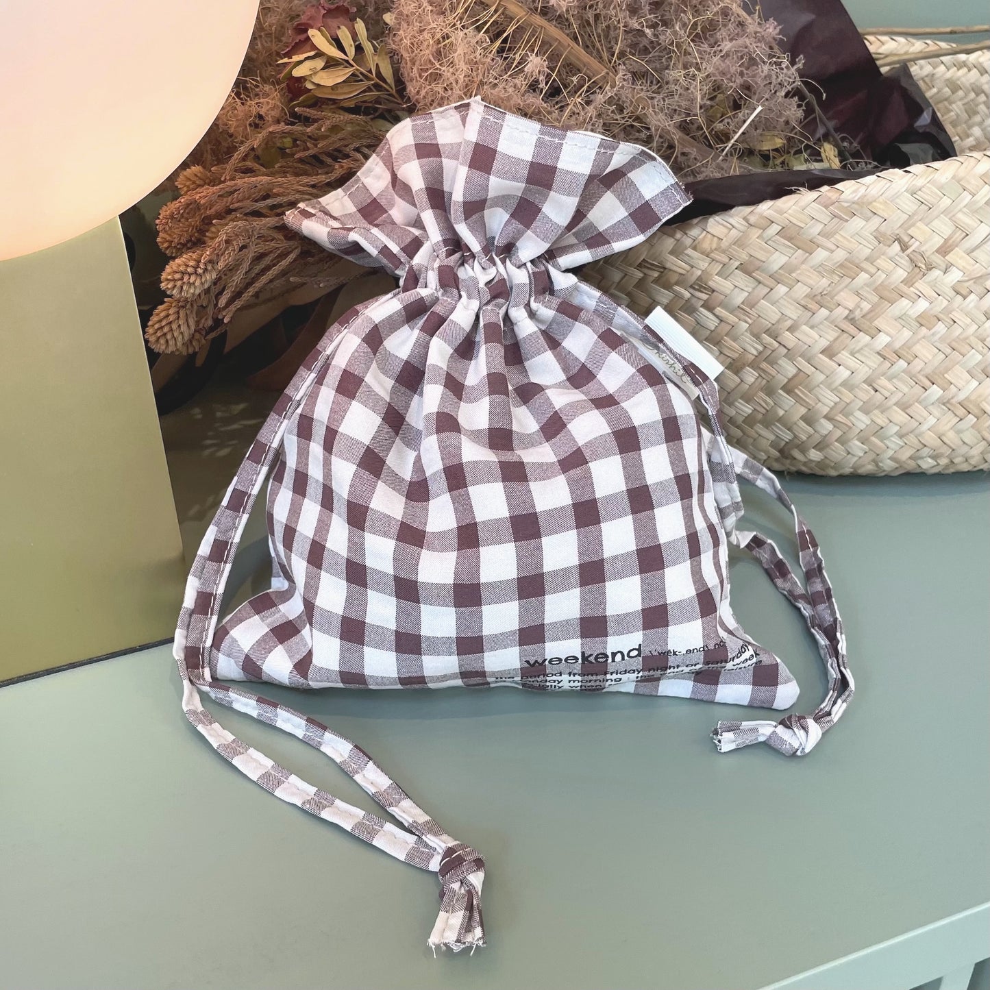 Brown Check Pouch