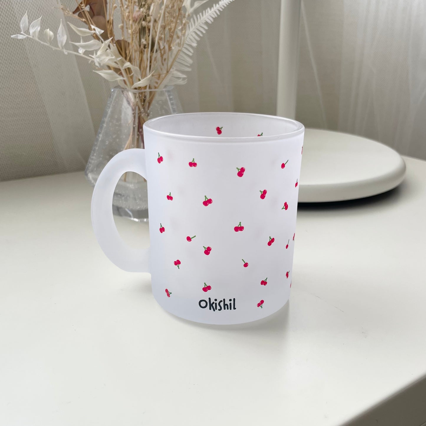 Mug glass cup(cherry🍒)