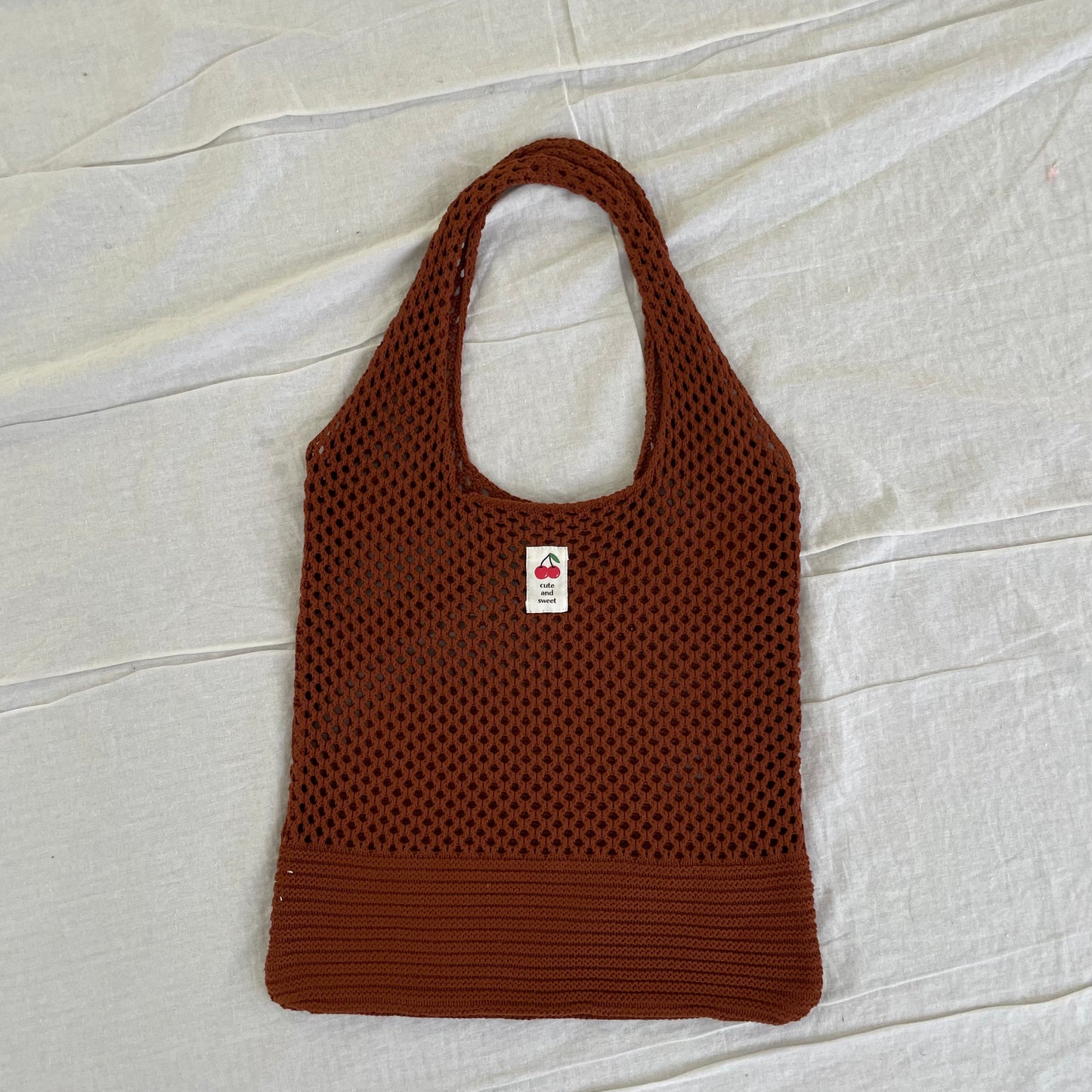 Knitting tote bag(cherry🍒)
