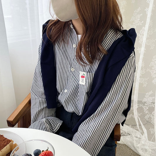 Cotton striped shirt(cherry🍒)